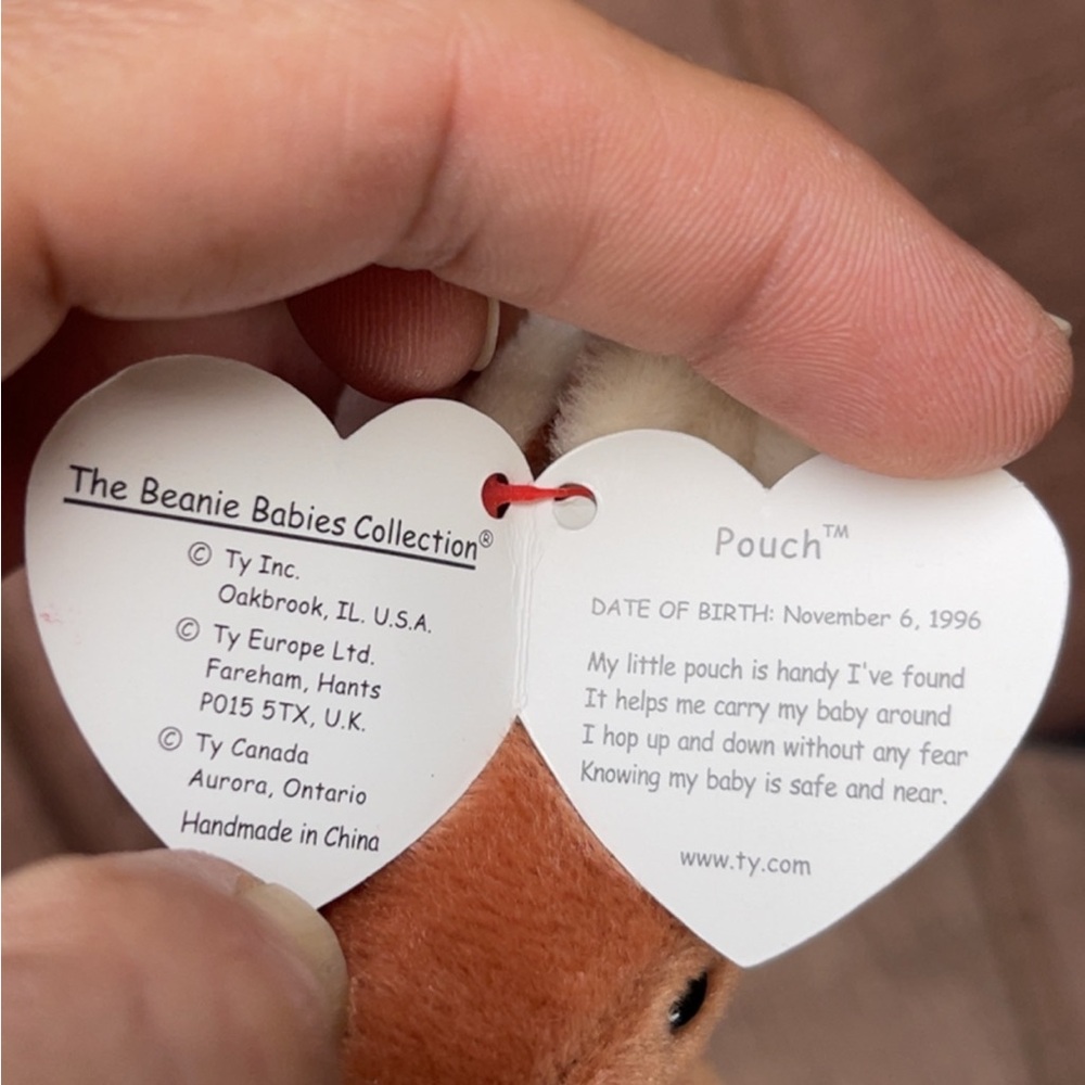 96 - Ty - Pouch the Kangaroo Beanie Baby - Picture 4 of 6